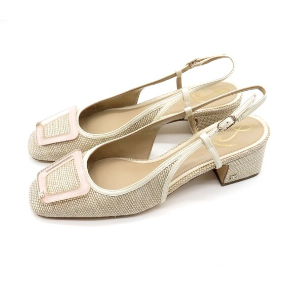 Sam Edelman Tracie Women's Beige Slingback Block Heel Shoes 11 NEW - Picture 3 of 9